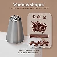 Vista 3 de Skypia Juego de 3 boquillas de glaseado de césped de acero inoxidable, para Navidad, cupcakes, mousse, puntas de decoración de pasteles, boquillas
