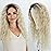 Fencca Blonde Long Curly Wavy Wig Ombre Platinum Blonde Wigs for Women Loose Wave Hair Glueless Heat Resistant Synthetic Wigs for Daily Party Use