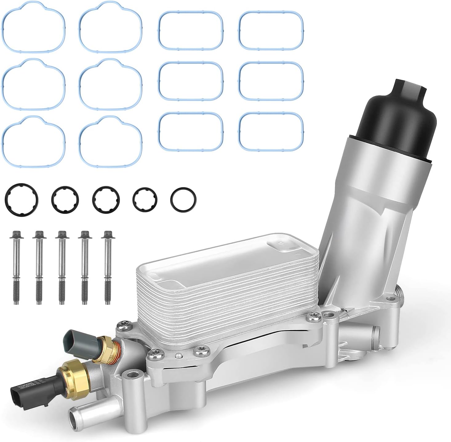 UNCANO 926-959 Aluminum Oil Filter Housing and Oil Cooler Adapter Assembly with Upgrade Rubber Gaskets, Fit for 3.2L&3.6L V6 Engine 2011-2016 Dodge/Chrysler/Jeep/Ram, OEM 926-876 68105583AF 5184294AE