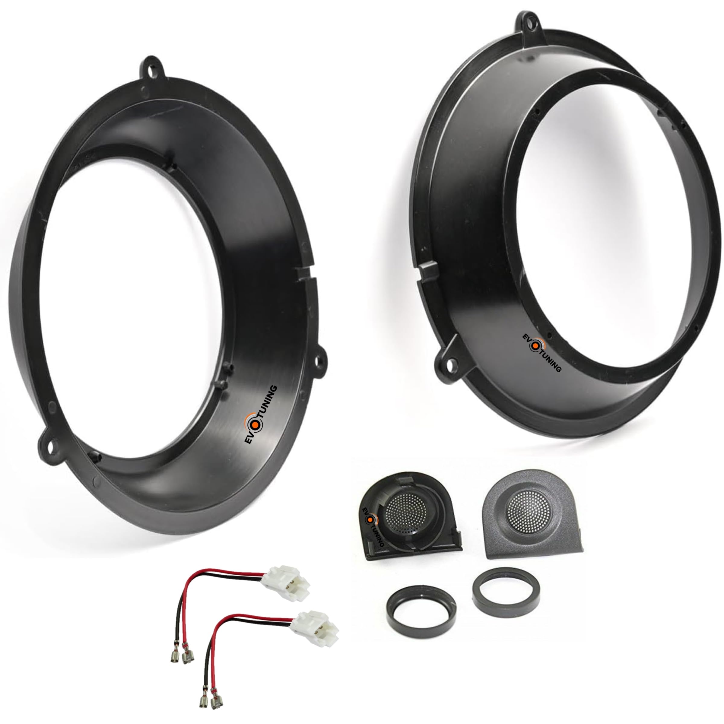 Kit Casse Altoparlanti Anteriori per Fiat Panda 2° Serie 169 dal 2003 al 2011 200W compatibile con Renegade RX6.2C Set 2 woofer Tweeter Anelli Griglie Cavi Adattatori(NO plug and play)