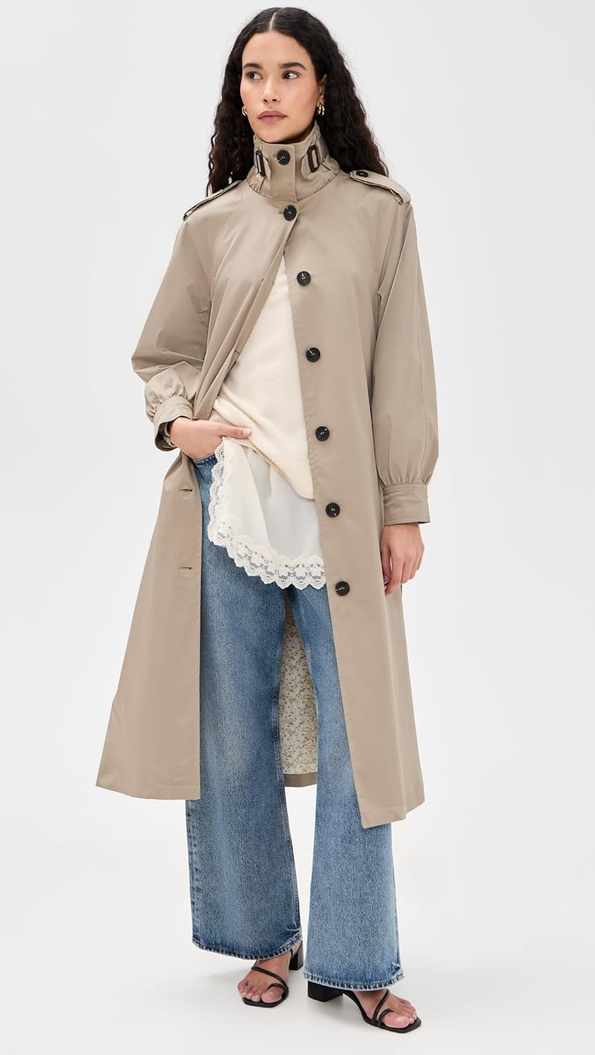 Avec Les Filles Womens Funnel Neck Maxi Trench - Image 5