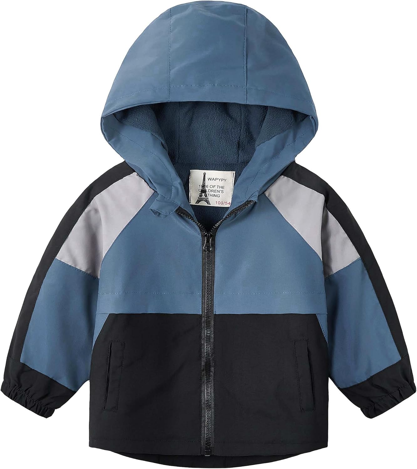 Volunboy Toddler Boys Hooded Fleece Lightweight Windbreaker Jackets Zip Up Windproof Fall Winter Hoodie Outerwear Coat