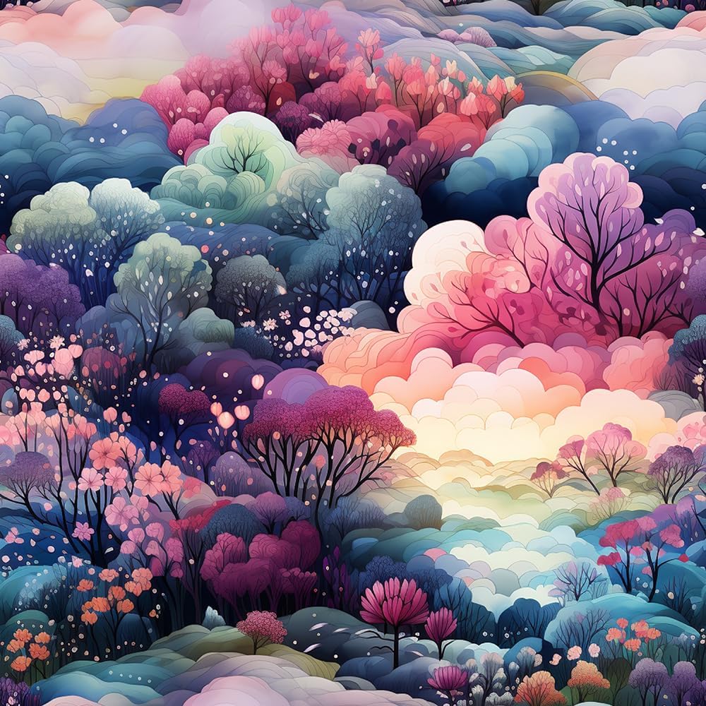 REDAMANCY Cartoon Rainbow Fairytale Forest Peel and Stick Wallpaper Vintage Wall Paper Stick on Contact Paper Easy Peel Off for Bedroom nightstand Drawer Renter Friendly 17.7"x236"
