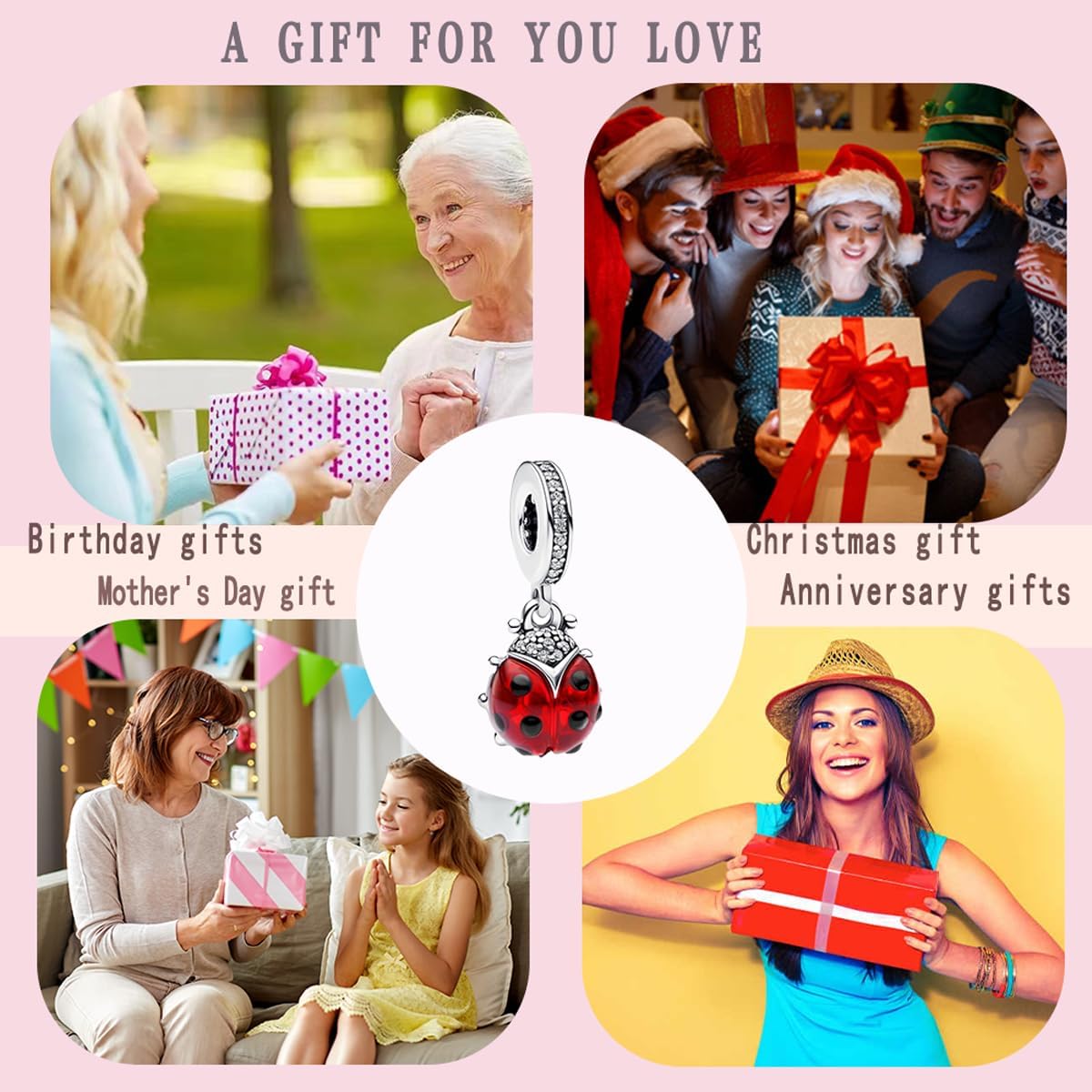 LNQOBU 925 Sterling Silver Dangle Pendant Bead Charms for Bracelets,Compatible with Pandora Charms Bracelets and Necklaces - Image 5