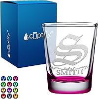 Vista 34 de Vasos de chupito personalizados elaborados con nombre de círculo de 2 onzas, parte inferior negra con texto personalizado para regalos, bodas