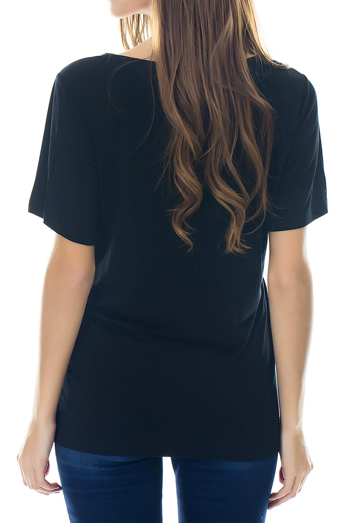 MMBABY, Top premaman per allattamento al seno, a maniche corte (nero, L), XX-Large