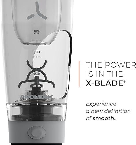 Miniatura 7 de Promixx PRO Shaker Bottle New Edition - Recargable, potente para batidos de proteínas suaves, incluye almacenamiento de suplementos, sin BPA, taza