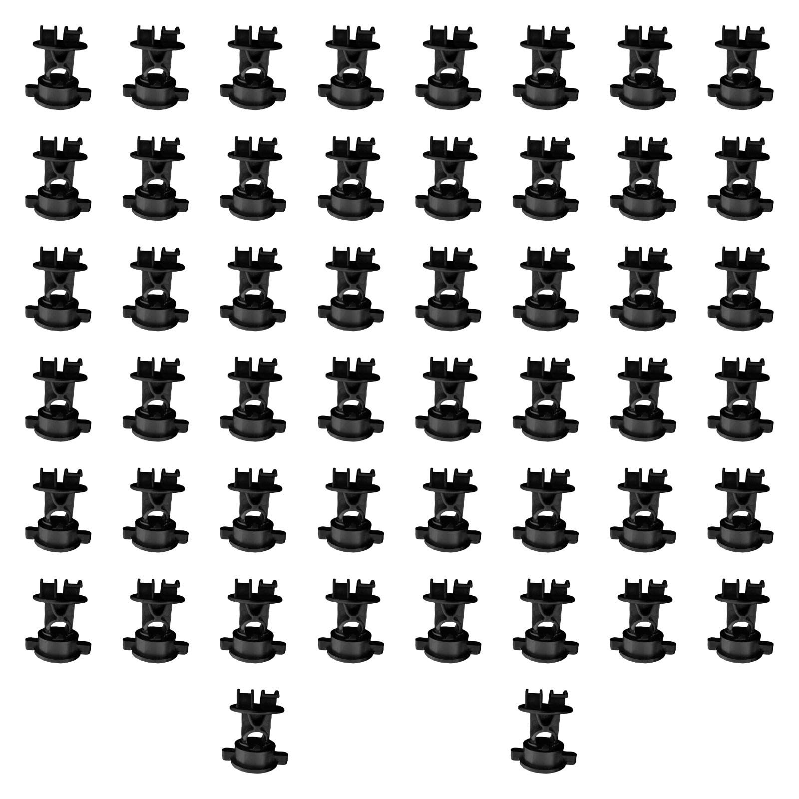 Fenteer 50 aisladores para eléctricas con Clips de Varilla Intermedia de 9,5 mm de diámetro, aisladores de Poste Redondos con Tornillos Apretados para, Negro