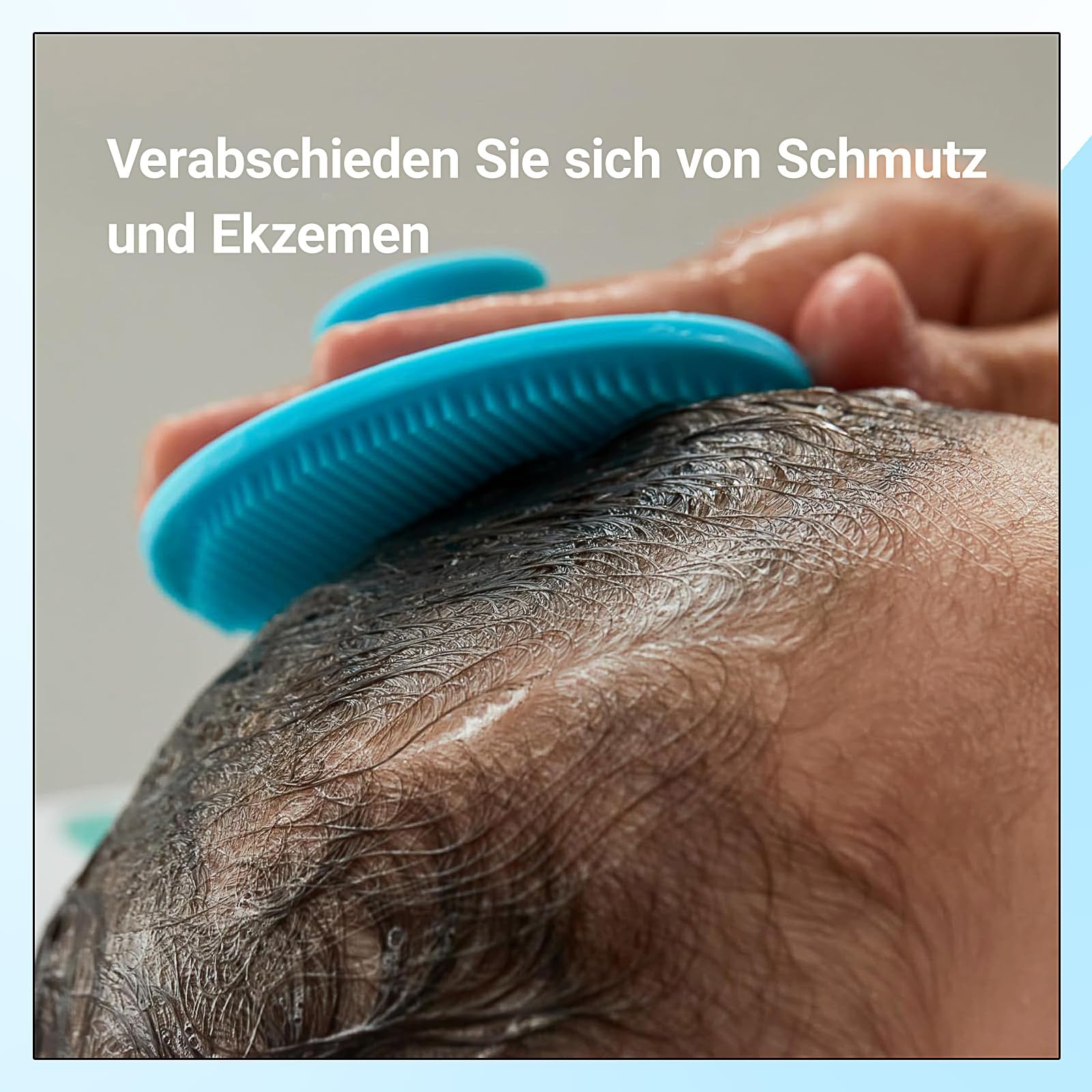 Brosse de bain pour bébé, set de 3 brosses de massage rondes, brosse de massage en silicone, brosse exfoliante en silicone, pour les peaux sèches, les croûtes de langes et l'eczéma (bleu, vert, rose)