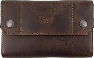 Checkbook Wallet Handmade from Full Grain Leather - Minimalist Organizer, Wallet, Everyday Accessories, Bifold Checkbook Holder :: Bourbon Brown