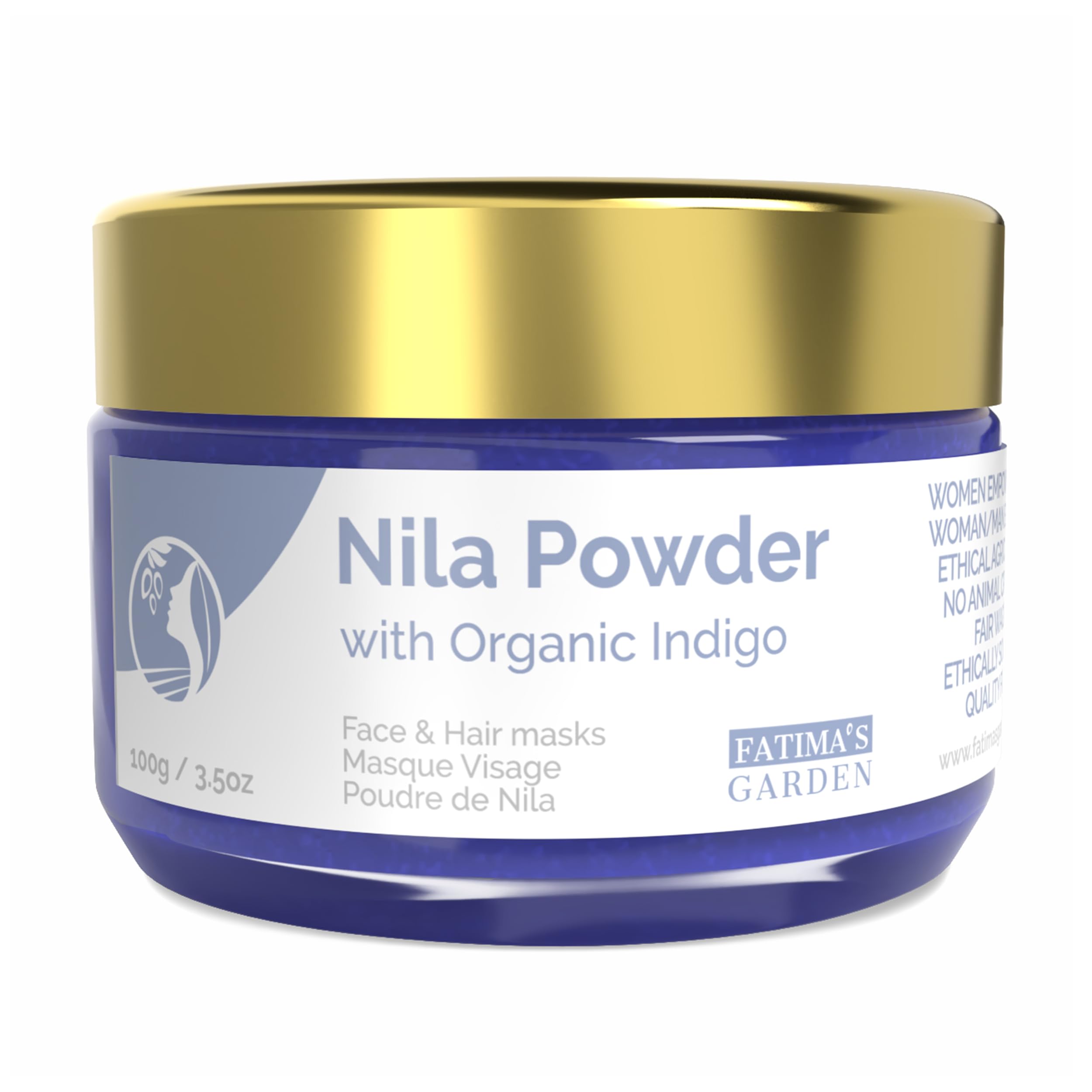 Pure Nila Indigo Powder 100g - Natural Moroccan Face & Hair Care Powder for Exfoliating and Moisturizing