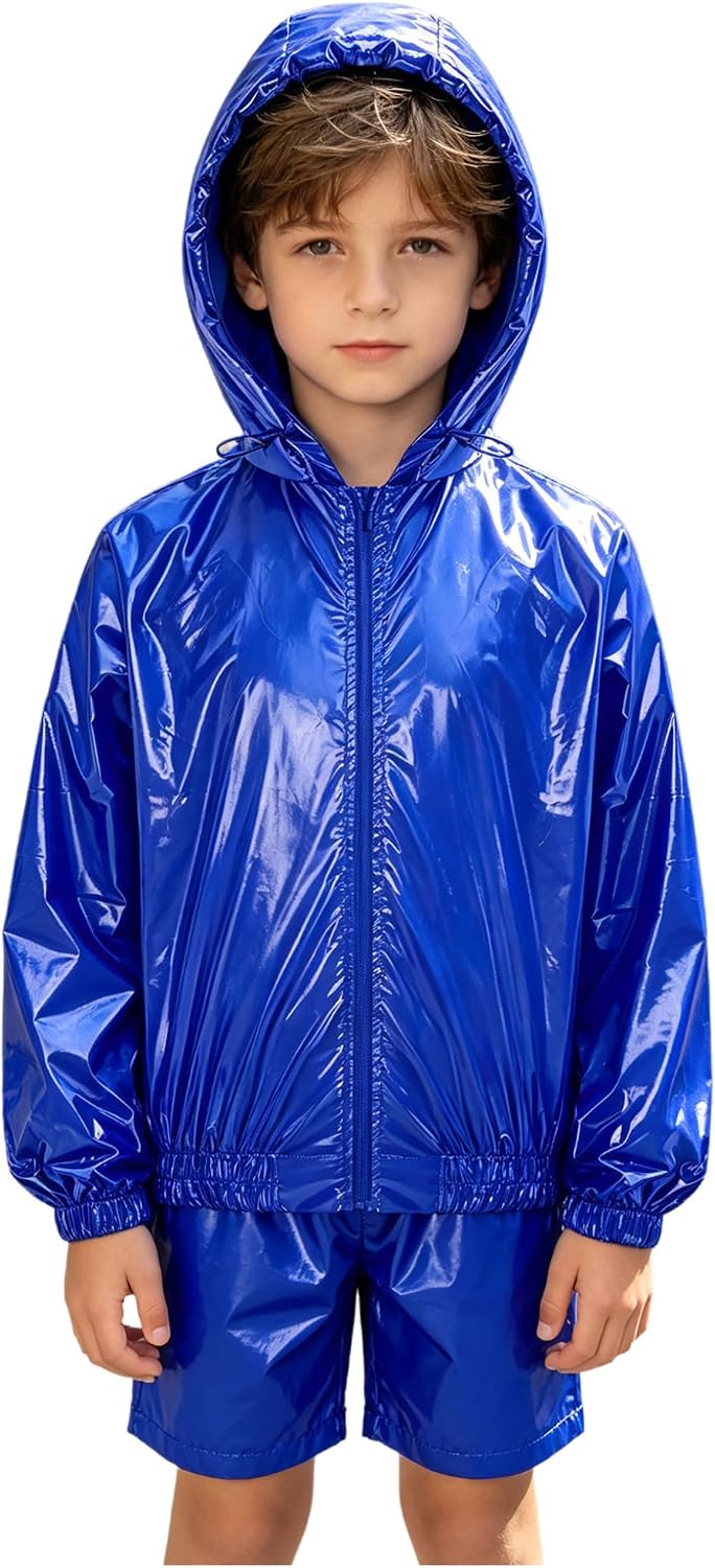 Hansber Kids Waterproof Rain Coats Hooded Outdoor Jacket Tour
