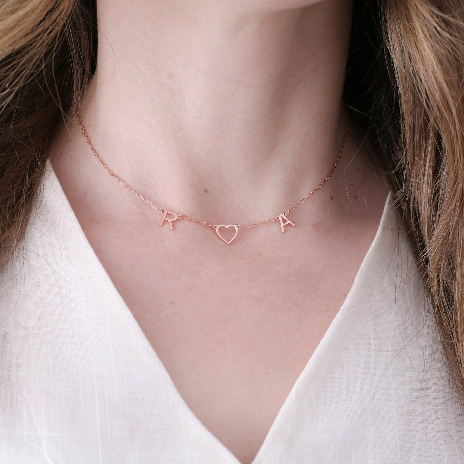 Personalizzato argento sterling collana con iniziale lettera gioiello