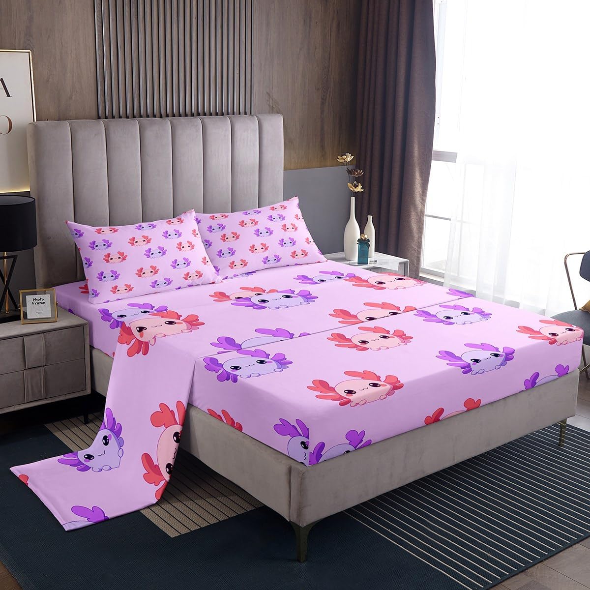 Erosebridal Honeycomb Sheet Set Honeybee Bed Sheets Twin,Beehive Hexagon Fitted Sheet Cute Bees Animal Top Sheet Chrysanthemum Flower Honey Floral Bee Themed Gifts for Women,Yellow Black