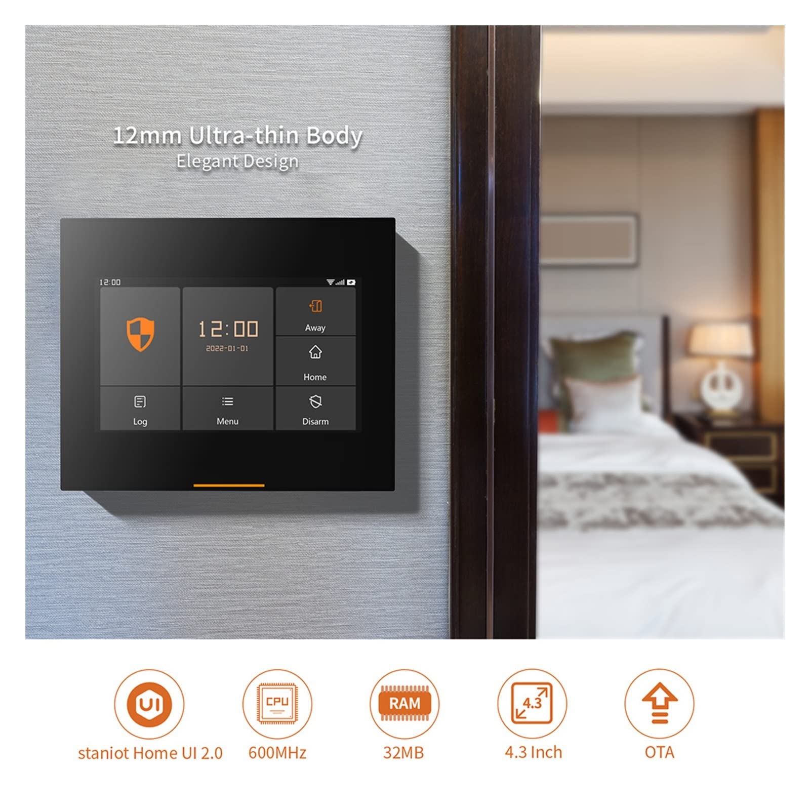 Sistema di Allarme di Sicurezza Domestica, di Allarme antifurto Domestico Wireless 4G HD Tuya Supporto Schermo Anti-Impronta Aggiornamento Online(Ost-Set-P-1-6-4G Kit)