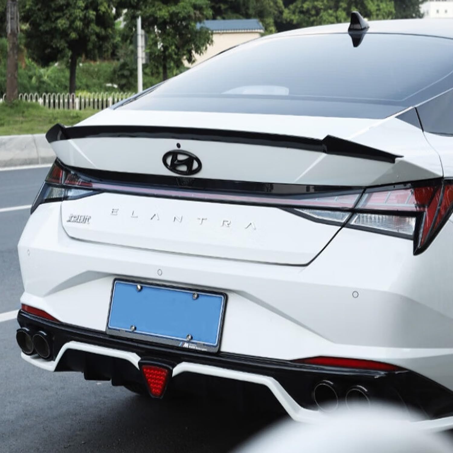 Trunk Lid Spoiler Wing Compatible with Hyundai Elantra 2021 2022 2023 Gloss Black M3 Style Trunk Spoiler Rear Wing