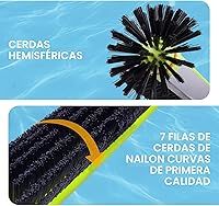 Vista 2 de Sepetrel - Cabezal de cepillo de piscina para limpieza de paredes, cepillos redondos resistentes para piscinas enterradas/desmontables con cerdas