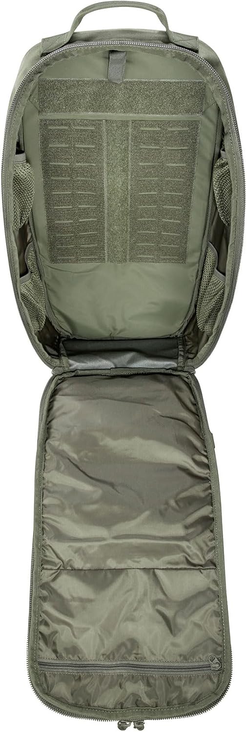 Tasmanian Tiger Modular Combat Pack 24 Short Length – Adjustable Lightweight Tactical Backpack 24L with MOLLE Laser-Cut and Ergonomic Carry System, Olive