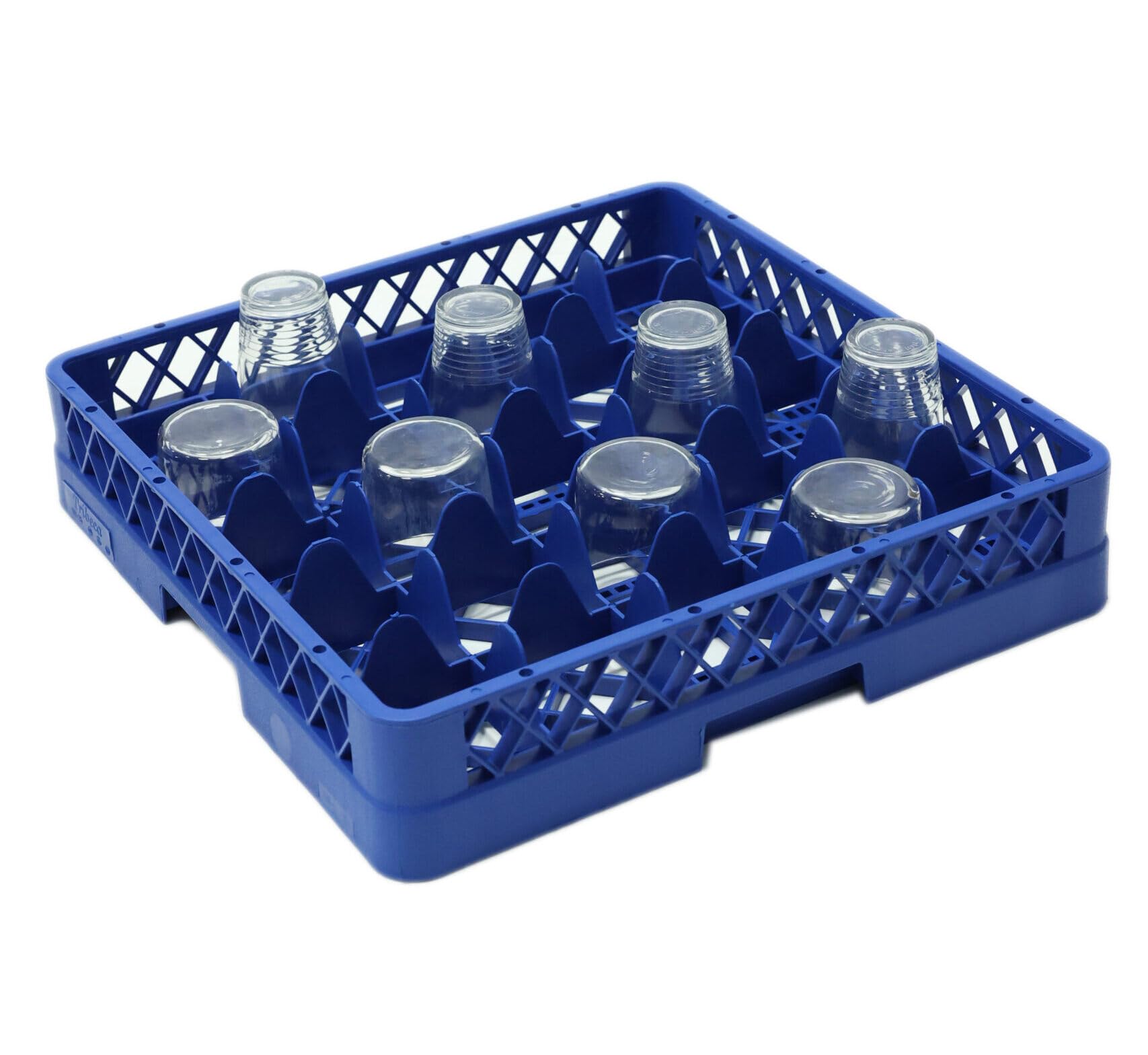 Solent Plastics 25 Compartment Commercial Glass Dishwasher Rack 500x500mm – Heavy Duty Industrial PPC Glassware Wash & Storage Basket for Catering, Bars & Restaurants