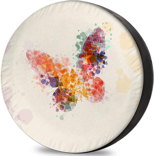 Cubierta de neumático de repuesto, diseño abstracto de mariposa, accesorios de campamento para neumáticos de repuesto resistentes a la intemperie,