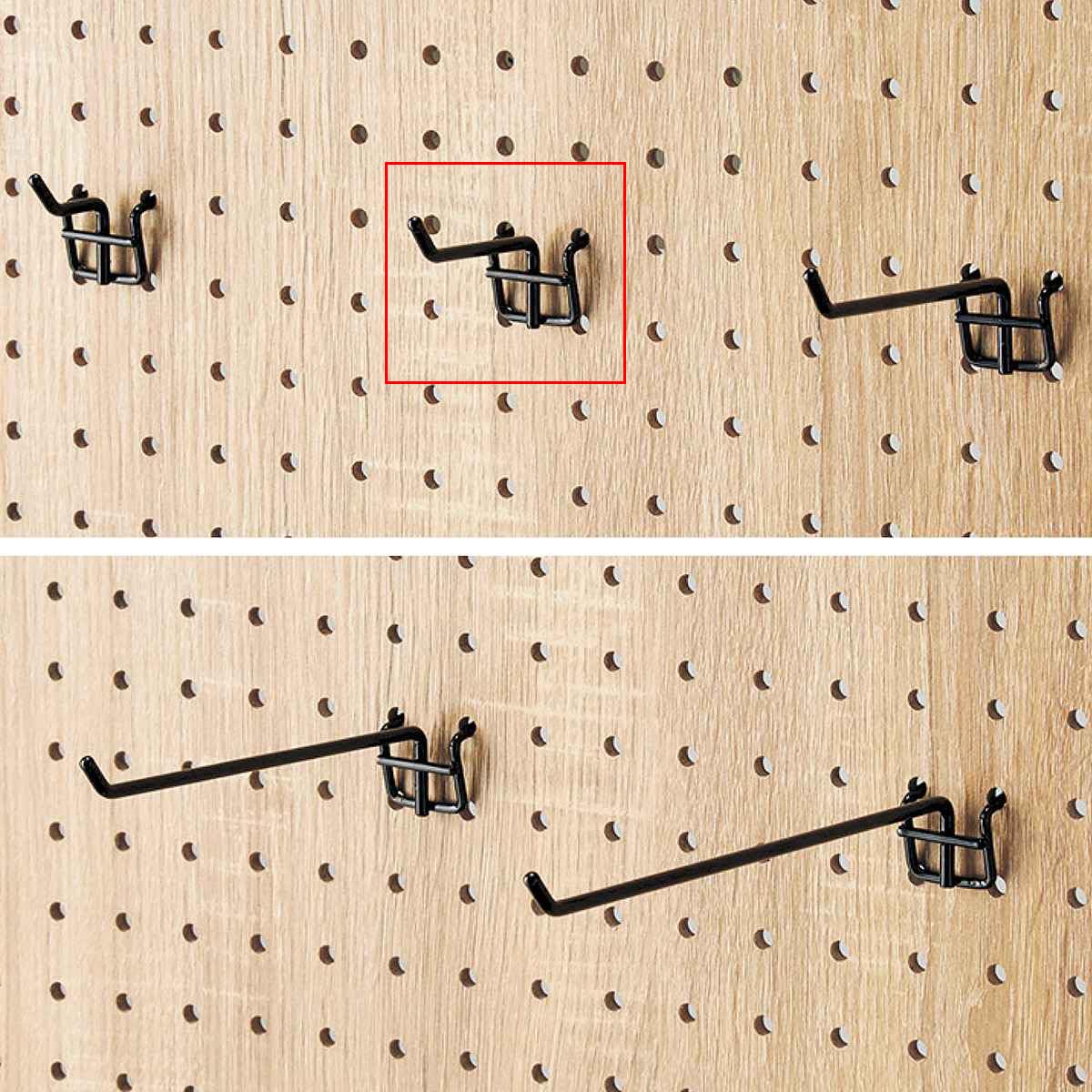 Amazon | 【10本】有孔パネル用フック(直径4mm) 黒 長さ5cm