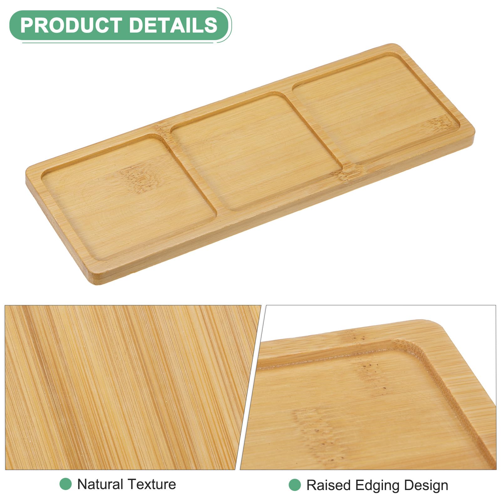 M METERXITY 2-Pack Bamboo Plant Saucer - Image 2