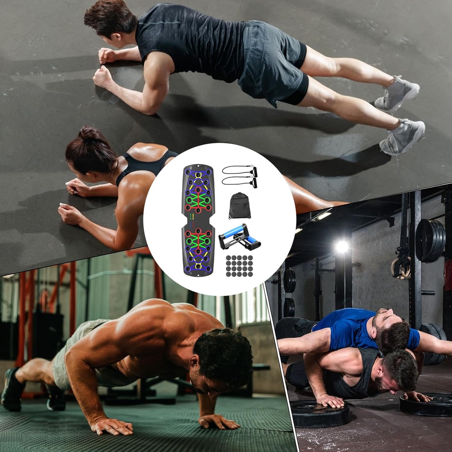 プッシュアップ機器 - 調節可能なインテリジェントカウントワークアウトボード ノンスリップハンドル付き | ポータブルワークアウトデ