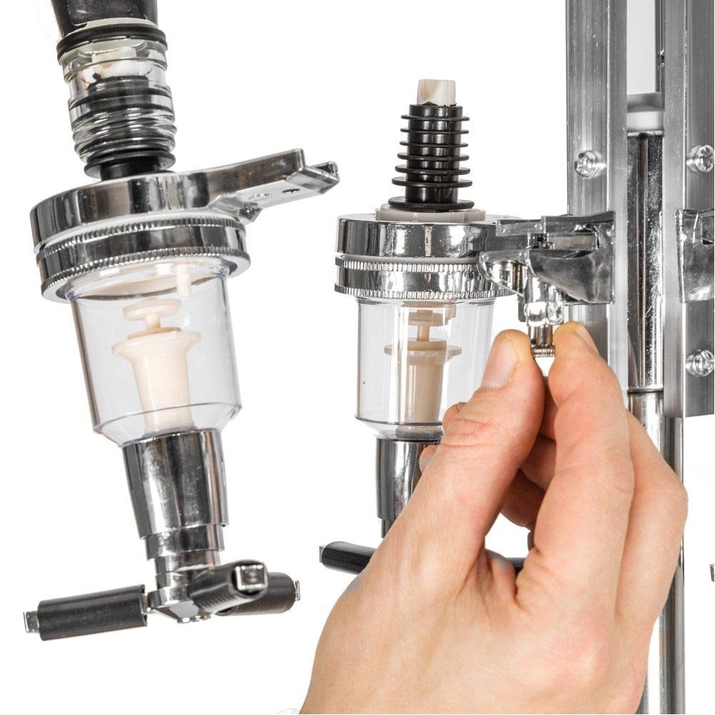 Bakaji Porte-bouteilles, doseur de table 4 emplacements, châssis en aluminium, base ronde