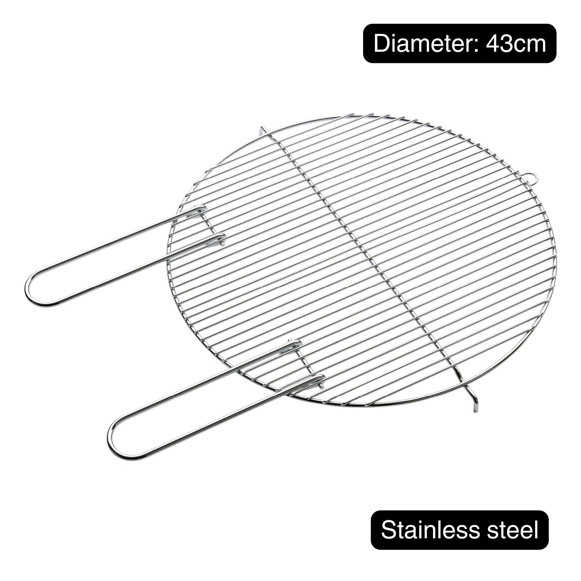 Barbecook Grillrost rund 43cm mit Zwei festen Handgriffen fur Optima/Loewy 45, Edelstahl