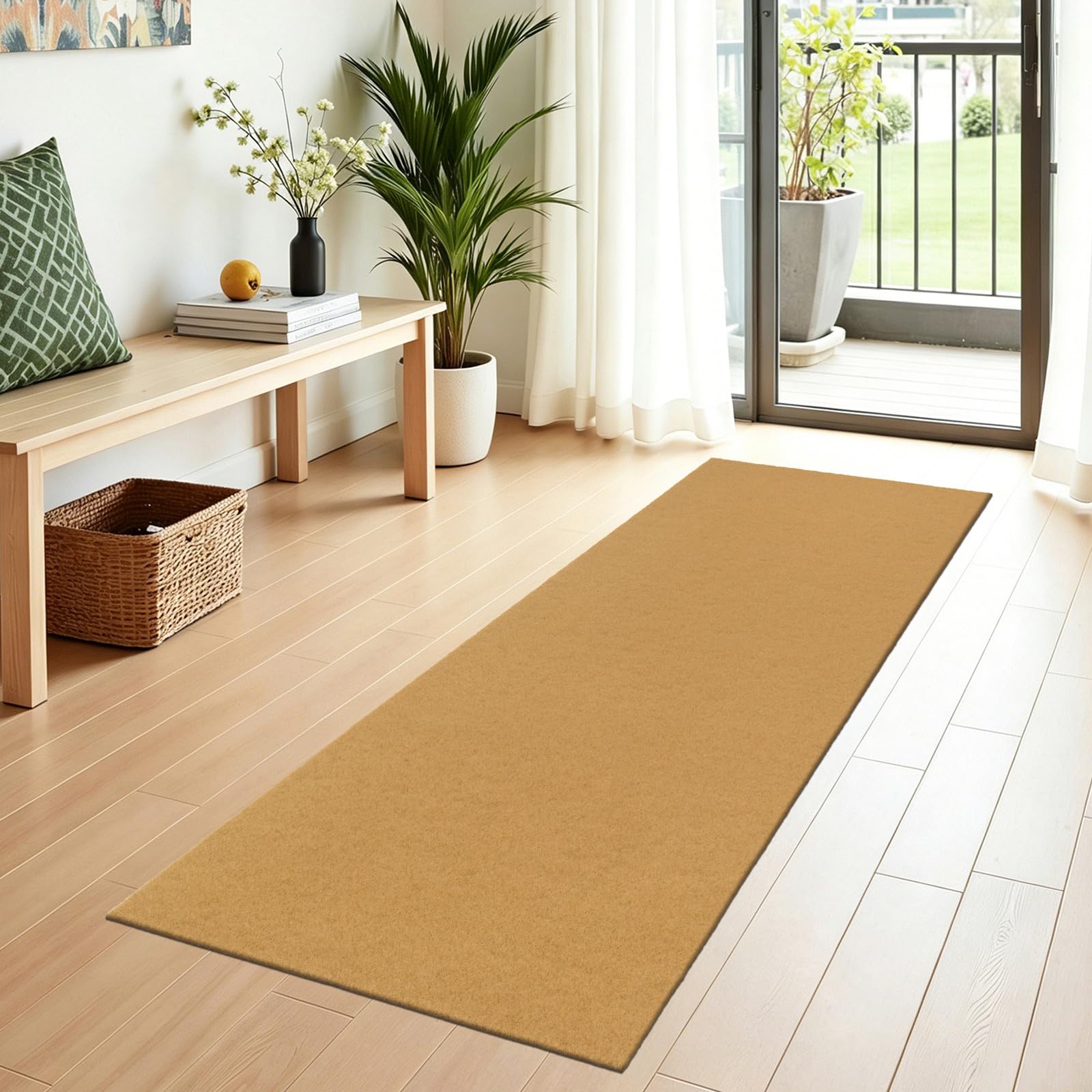 SHACOS Artificial Coir Door Mat Outside Doormats, 60 x 180 cm, Natural