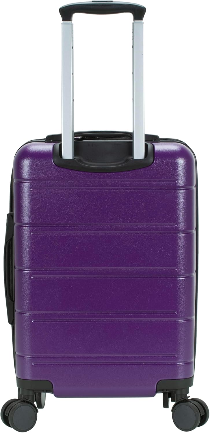 Rockland Tahoe Hardside 20" Expandable Spinner Wheel Carry-on, Purple