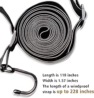 Vista 5 de SEAZEN Correas protectoras contra el viento, 3 piezas de cuerdas elásticas ajustables a prueba de viento que protegen la cubierta del automóvil