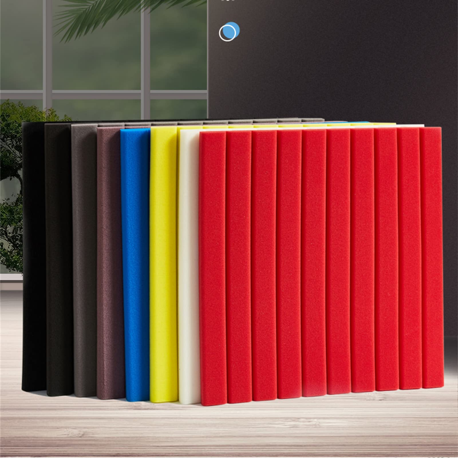 Paneles de espuma acústica para cine en casa, azulejos de espuma de alta densidad insonorizantes con cancelación de ruido, 50 x 50 x 5 cm, paneles de pared absorbentes de sonido, paquete de 2