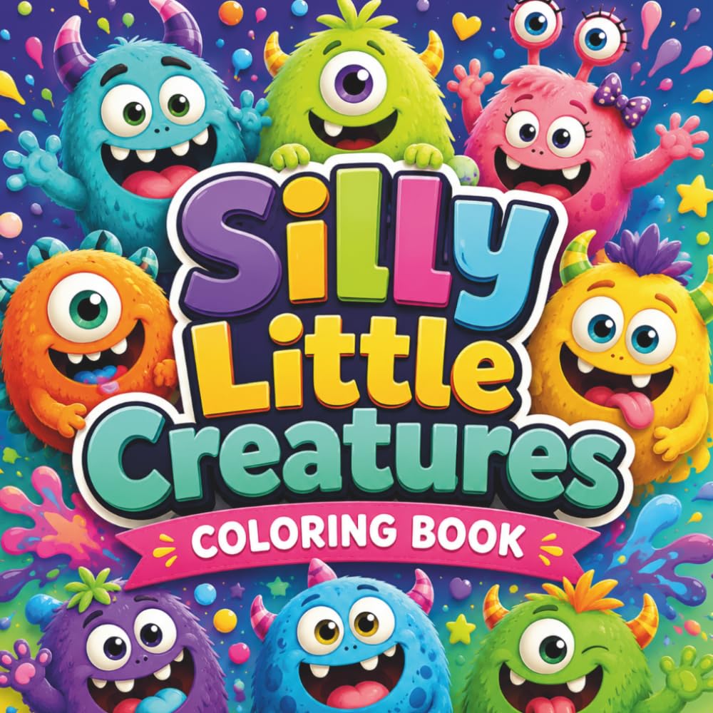 Silly Little Creatures Coloring Book: 50 Cute, Goofy and Easy Monster Coloring Pages for Kids Ages 6–12