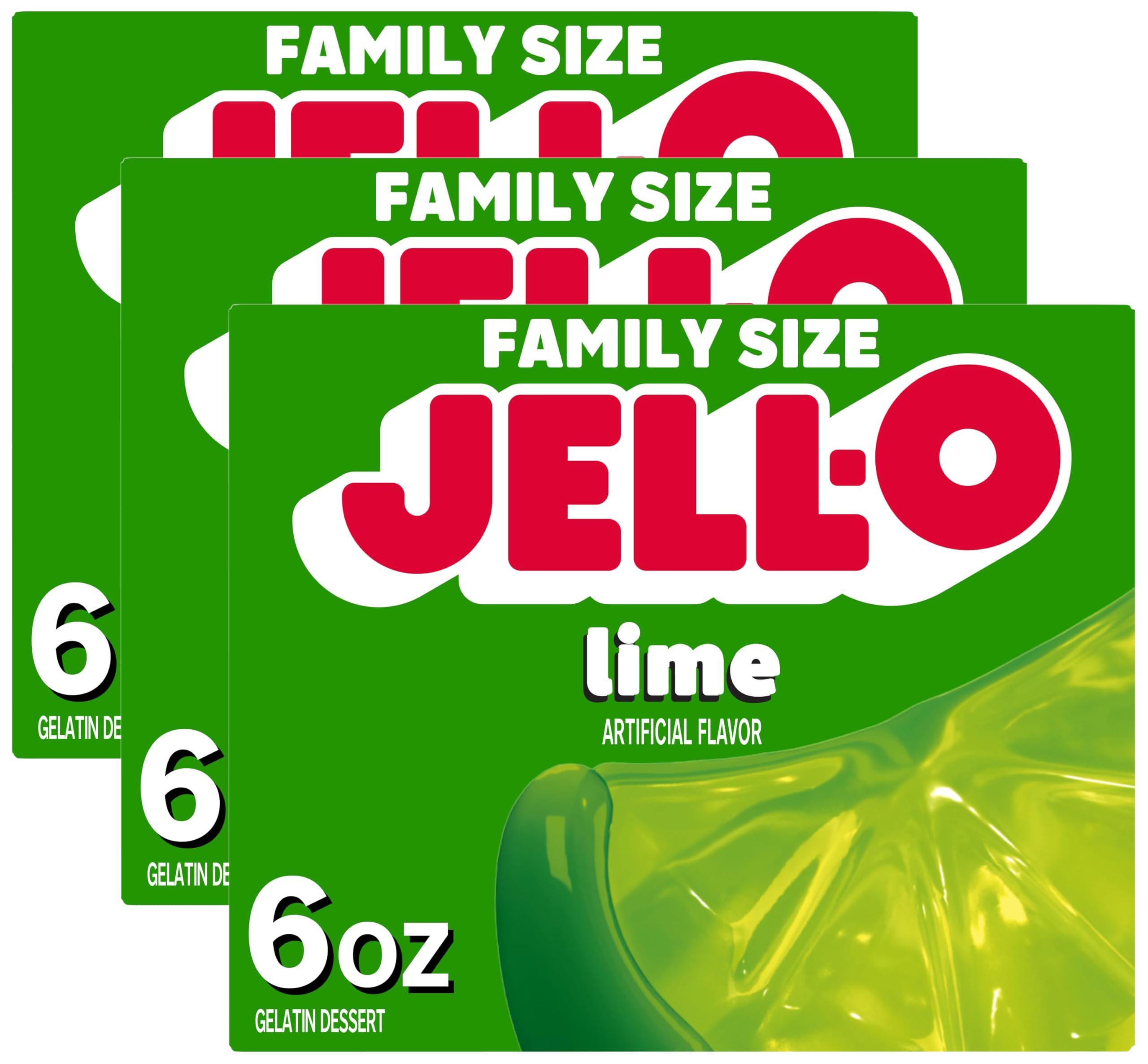 Jell-O Lime Gelatin Dessert Mix (6 oz Box) (Pack of 3)