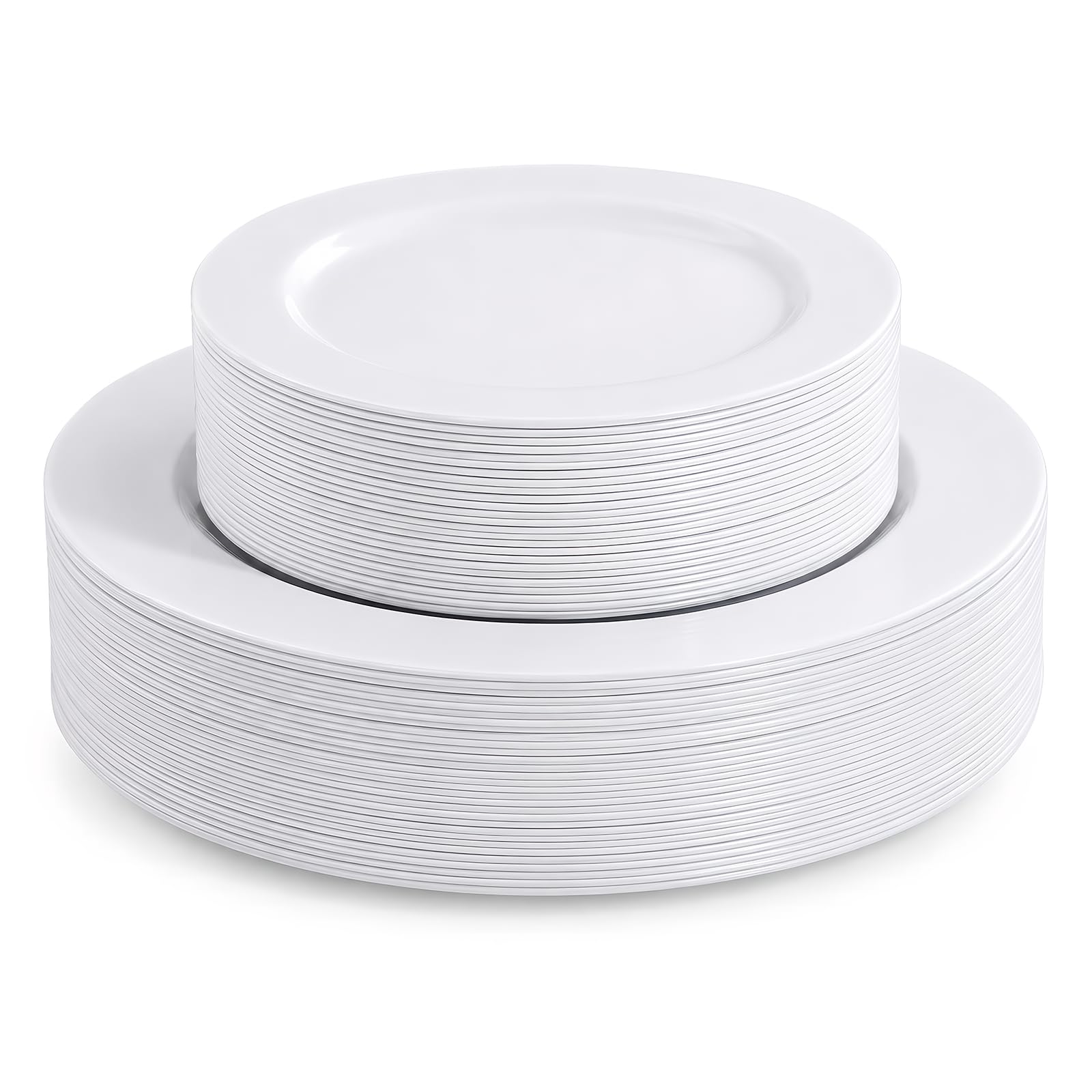 Disposable White Plastic Plates - 60 Pack -1 Disposable White Plastic Plates - 60 Pack -1