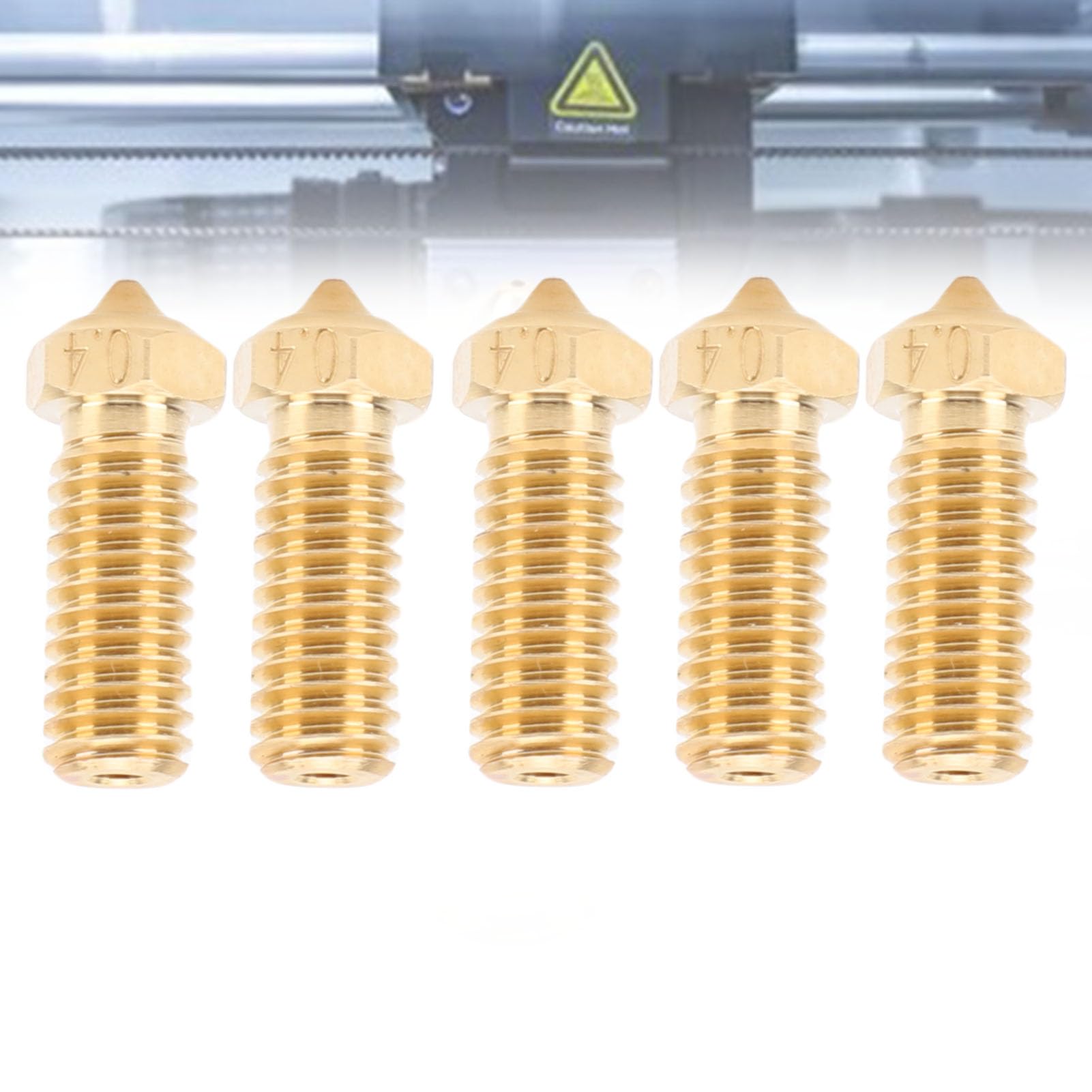 5pcs 0,4 Mm Messingdüsenkit für QIDI X-PLUS3/X-MAX3/X-SMART3/Q1 Pro, CNC Precise Machined Hotend-Düsen, Hochgeschwindigkeitsdruck für PLA/ABS/PETG/TPU/PC, Anti-Clog-Design
