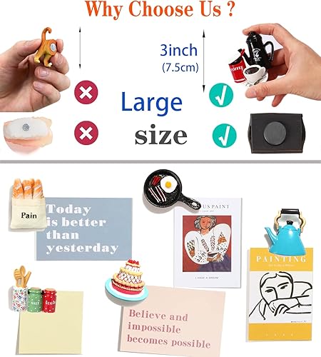 Miniatura 4 de 12 imanes para refrigerador de alimentos, imanes de alimentos para nevera, bonitos imanes decorativos para nevera, imanes de nevera para cocina,