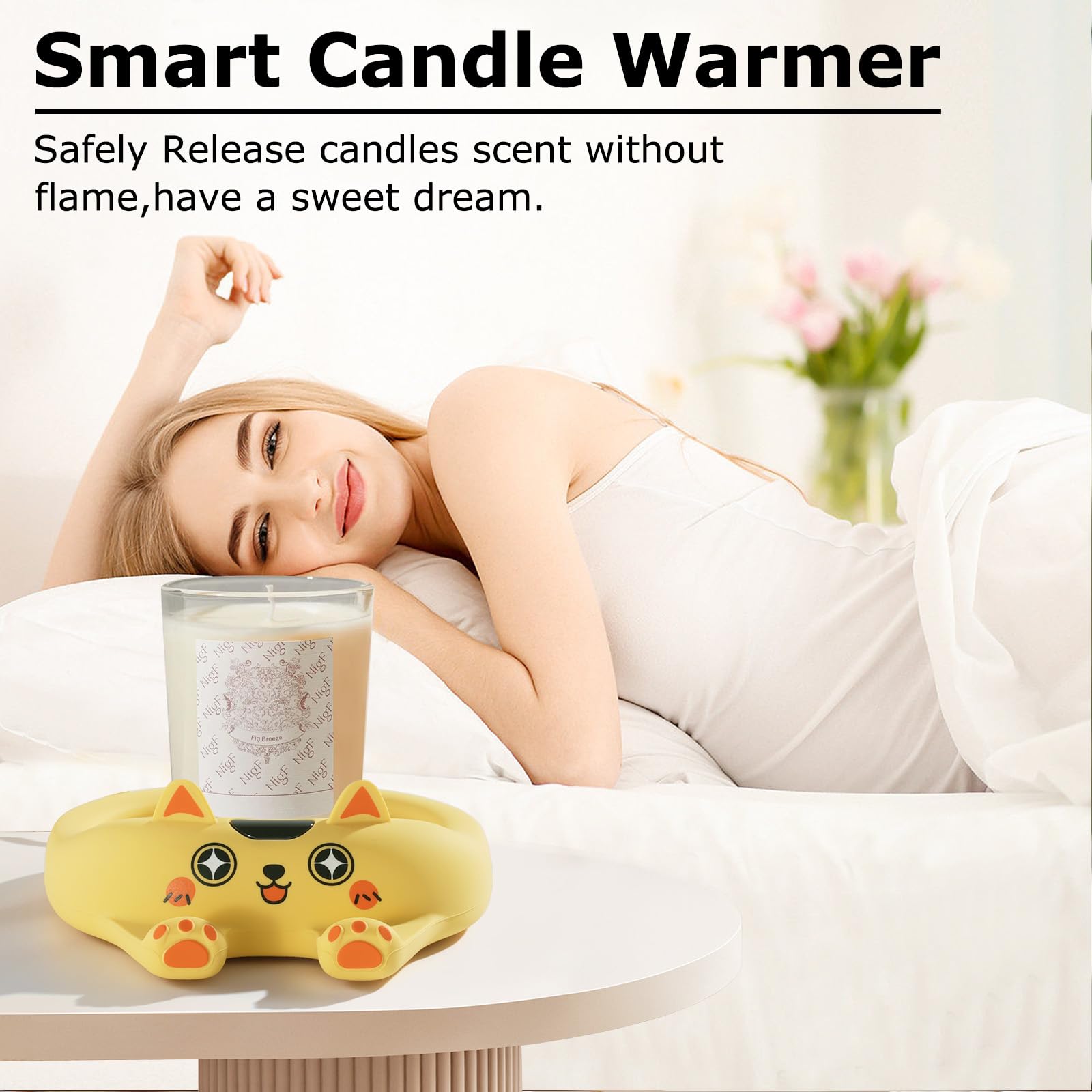 PUSEE Coffee Mug Warmer & Cute Cat Mug Set, Coffee Cup Warmer for Desk with Auto Shut Off, Beverage Warmer with 3 Temp Settings, Candle Warmer Coffee Warmer with Mug Set for Christmas & Birthday Gifts: PUSEE Coffee Mug Warmer Auto Shut Off, 3 Temp Coffee Warmer for Desk, Candle Warmer Plate Safely Melt The Candle Releases Scents,Enjoy Your Warm Coffee Tea,Coffee Gifts for Women Men