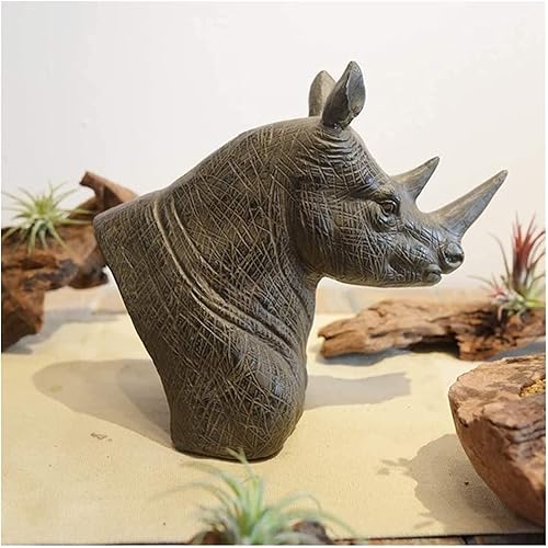 Miniatura 3 de LQX Escultura de mesa, figuritas coleccionables de cabeza de animal, estatua de busto de animal, estatua de escritorio, estatua de busto de