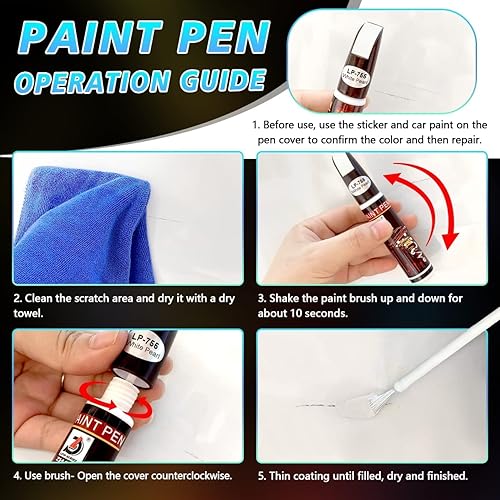 Miniatura 3 de Lápiz de pintura de retoque para reparación de arañazos de automóviles, pintura de relleno de rueda, negroblancomulticolor opcional para varios