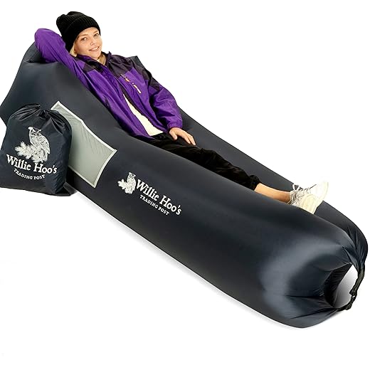 Willie Hoo's Trading Post Inflatable Lounger - Inflatable Couch for Camping with Anti-Deflation Technology - Air Sofa for Outdoor Events & Festivals - Air Couch with Over 400 Pound Weight Limit