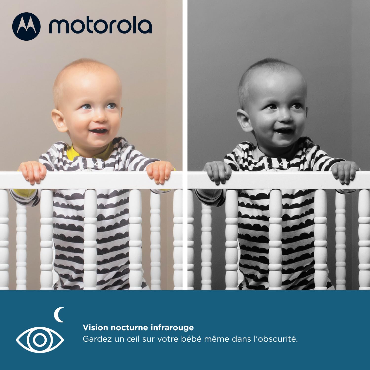 Motorola Nursery VM 483 - Babyphone avec caméra - Unité parent 2,8 pouces - Infrarouge - Zoom numérique - Fonction Talk-back - Babyphone vidéo