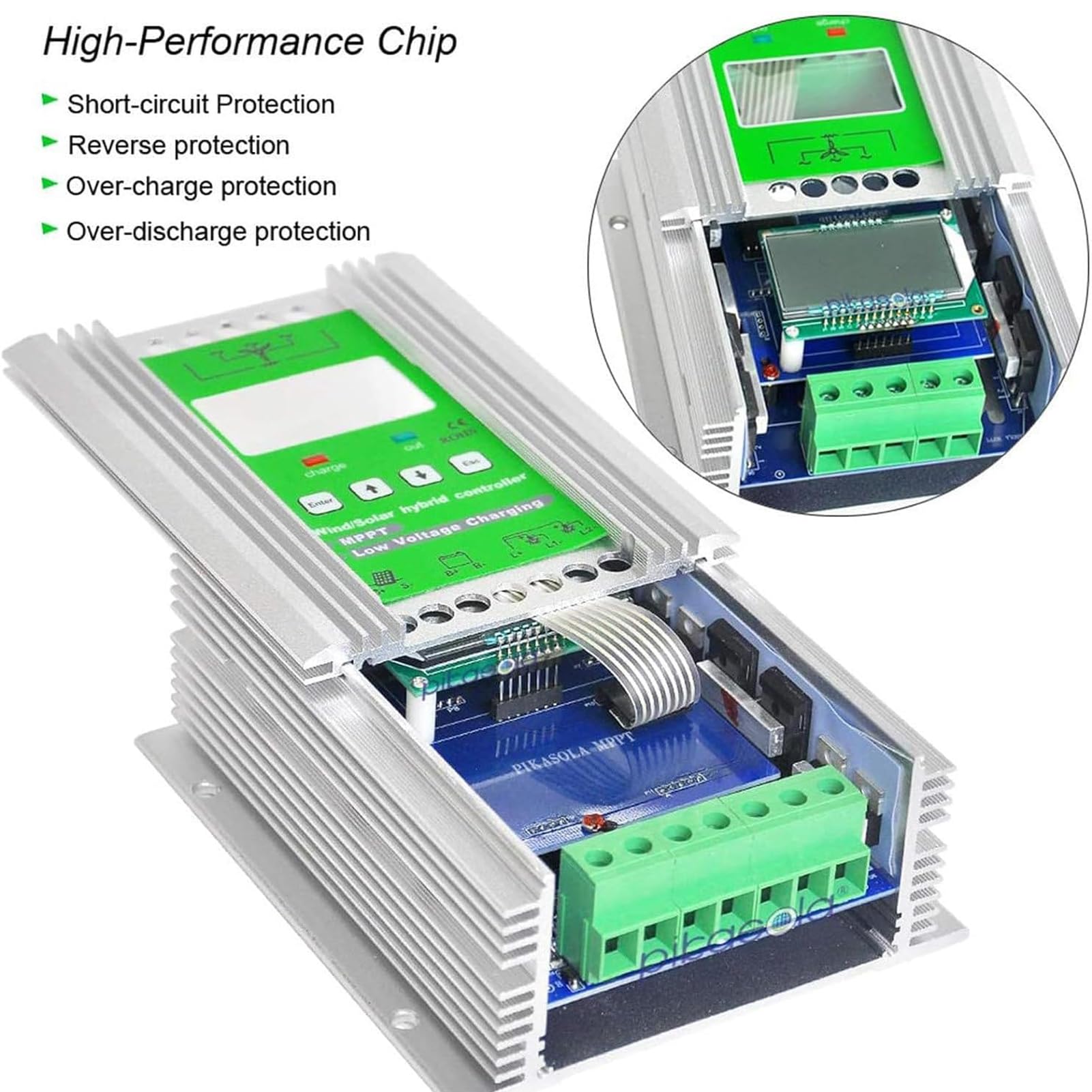 Regulador Carga Solar Eolico Controlador Mppt Controlador De Carga HíBrido Solar EóLico For Carga De Turbina EóLica BateríA De Gel De Plomo Y Litio