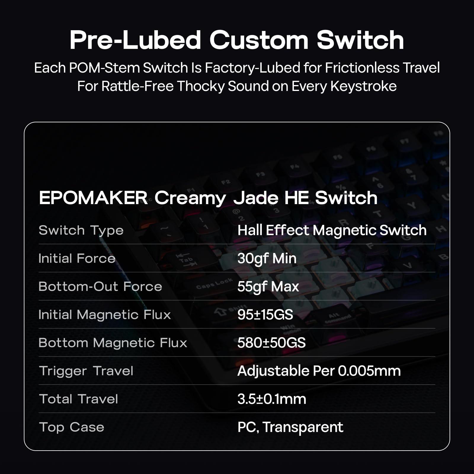 EPOMAKER HE75 V2 Teclado Gaming de Efecto Hall, Sondeo de 8K & 0,1ms, 8000mAh, 2.4GHz/BT, Teclas Intercambiables, Perilla, Activación Ajustable de 0,005mm, Disparo Rápido, Cremoso y Thocky (Negro)