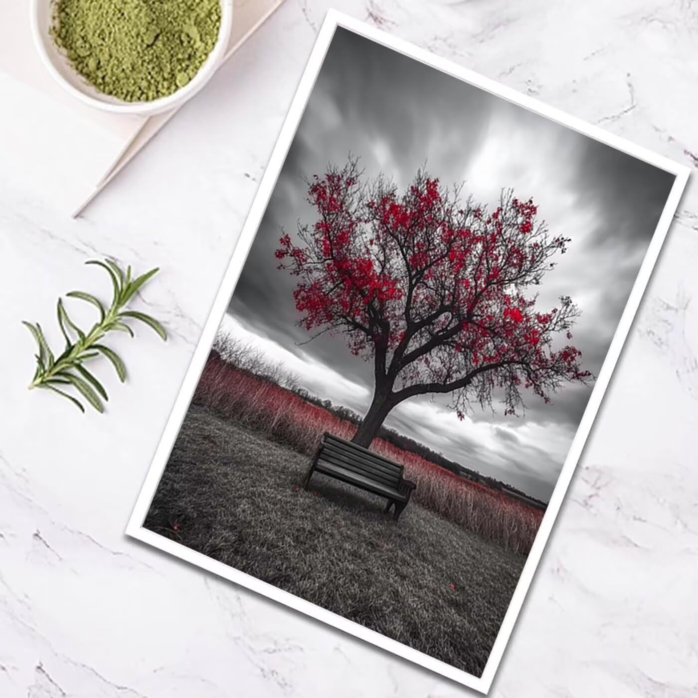Drzewo do malowania po numerach, dla dorosłych, dzieci, malowanie po numerach, dla dorosłych farbą akrylową i pędzlami, krajobraz, kolorowe płótno do malowania, 137 x 102 cm, materiały plastyczne do