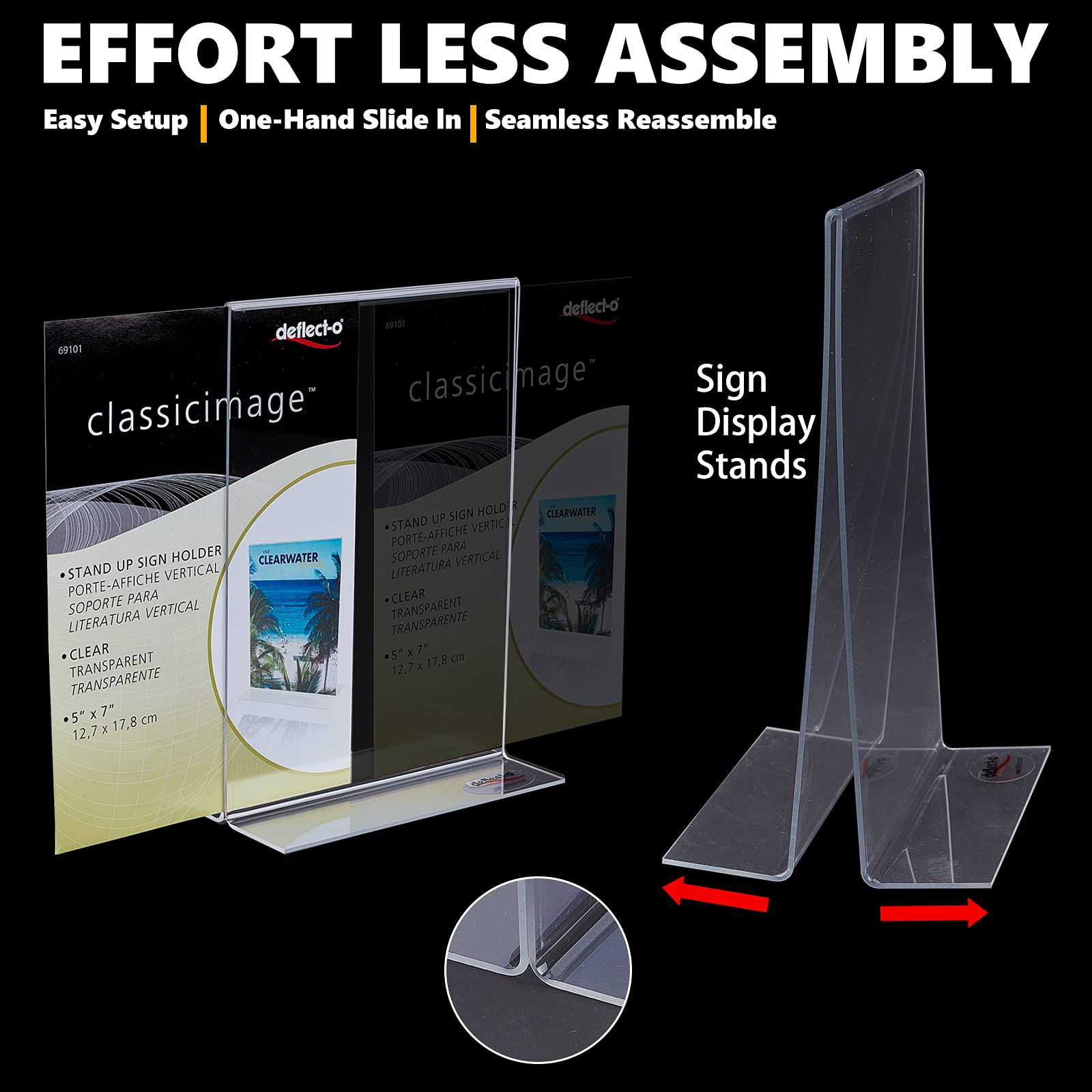 NBEADS 4pz Display per Poster in Acrilico, Supporto per Menu Trasparente per Poster Espositore per Clip A Doppia Faccia A Forma di T Supporto per Ristoranti pubblicità Listino Prezzi Istruzioni