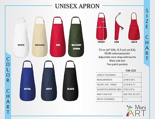 Miniatura 7 de Delantal personalizado con bolsillos, correa ajustable para el cuello, delantal de chef personalizado para hombres y mujeres, delantal de cocina