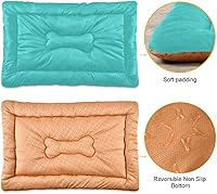 Vista 110 de Dog Bed Mat Soft Comfortable Anti-Slip Bottom Pet Mat Washable Cat Kennel Crate Pad for Small Medium Large Pets 18x24in Hot Pink Beige