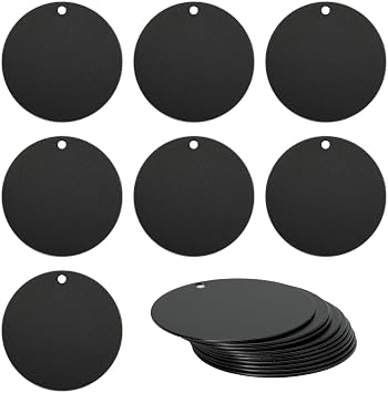 2 Inch Round Anodized Aluminum Engraving Blanks Tags Stamping Blanks 25 Pack Black